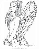 Coloring Angel Pages Adults Ariana Grande Adult Fantasy Angels Color Printable Book Getcolorings Books Fresh Mermaid Kids sketch template