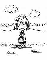 Peppermint Patty Coloring Pages Marcie Peanuts Snoopy Patties Template Charlie Brown Gang sketch template
