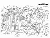 Who Doctor Pages Coloring Scene Kids sketch template
