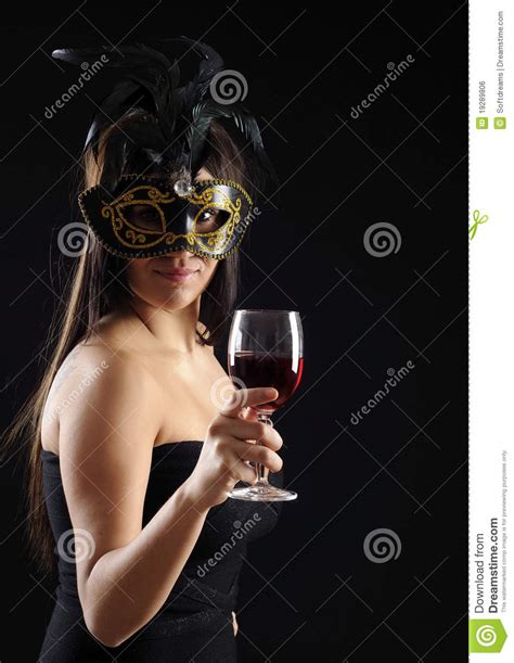 beautiful women with glass wine royalty free stock image