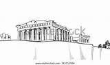Acropolis Athens Landmark sketch template