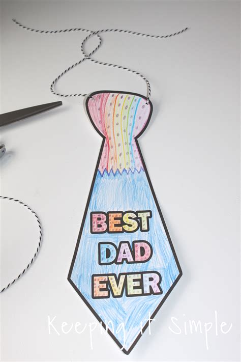 fathers day tie coloring page printable  keeping  simple