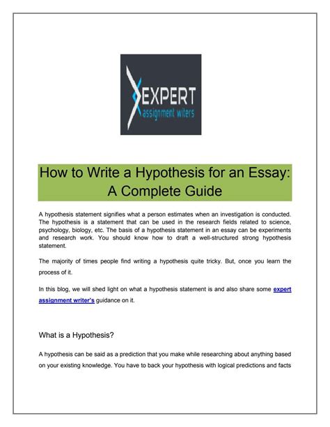 write  hypothesis   essay  complete guide