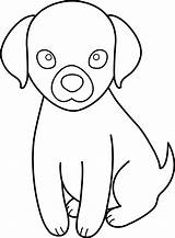 Clipart Dog Puppy Line Drawing Cute Clip Coloring Outline Simple Dogs Easy Puppies Cliparts Kawaii Colorable Use House Clipartbest Clipartmag sketch template