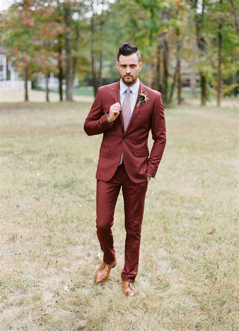 groom   fall maroon suit stylishgroom groomstyle fall wedding