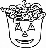 Halloween Coloring Candy Pages Printable Popcorn Corn Bucket Kids Cute Color Drawing Toddlers Sheets Print Spooky Easy Party Box Getcolorings sketch template