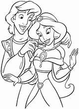 Aladdin Coloring Pages Jasmine Printable Necklace Gets sketch template