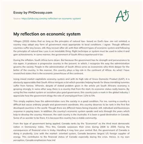 reflection  economic system phdessaycom