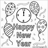 Year Coloring Happy Pages Years Printable Colouring Kids Book Print Eve Color Drawings Clipart Drawing Colour Clock Sheets Sheet Card sketch template