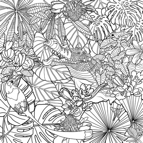 top  ideas  jungle coloring pages  adults  coloring
