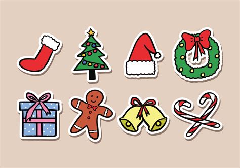christmas sticker vector art icons  graphics