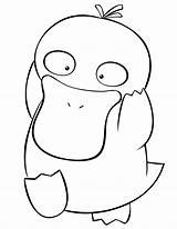 Psyduck Outline Rowlet sketch template