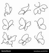 Butterfly Line Drawing Vector Continuous Set Tattoo Royalty Drawings Vectorstock Tattoos Cute Simple Hand Small Visit Choose Board Easy sketch template