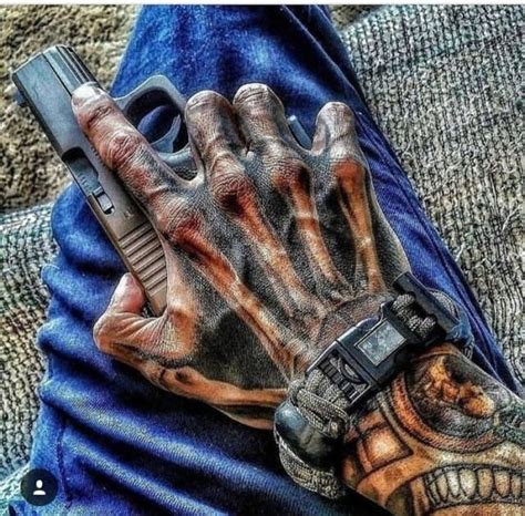 Scally And Guns Skull Hand Tattoo Hand Tattoos Hand Tattoos For Guys