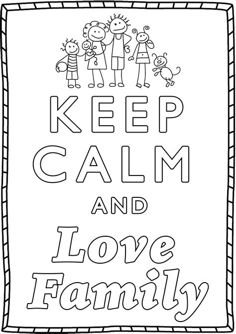 calm  love family  calm adult coloring pages