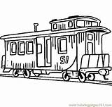 Coloring Pages Train Car Caboose sketch template