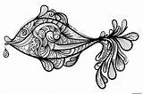 Poisson Animaux Avril Adulte Monochrome Japonais Fische Einfarbige Imprimer Vissen Shell Totem Divertir Inked Colorions Fisk Monokrom Imprimé Fois Jecolorie sketch template