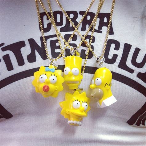 golden simpsons necklace clay jewelry necklace simpson