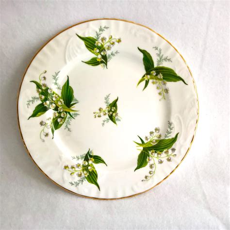 hammersley england bone china lily   valley luncheon plate lily   valley vintage