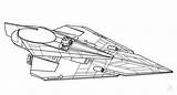 Jedi Delta Starfighter sketch template