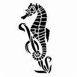 Seahorse Stencil sketch template