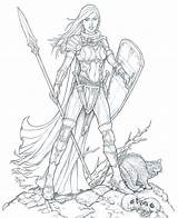 Female Paladin Warrior Coloring Pages Drawing Line Deviantart Warriors Staino Fantasy Adult Woman Drawings Elf Book Armor Cool Bing Books sketch template