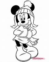 Minnie Winter Mouse Coloring Pages Fall Disney Dressed Disneyclips Funstuff sketch template