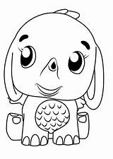 Coloring Hatchimals Pages Elephant Kids Cartoon Color Pokemon Animal Cute Rocks sketch template