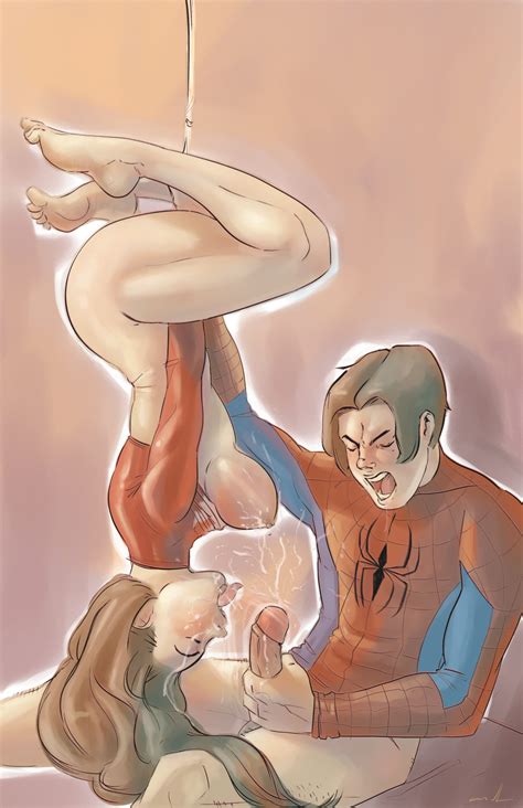 spider man always was into redheads… or in the women who can give him a blowjob hanging upside down