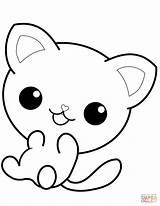 Coloring Kawaii Kitty Pages Printable Colorings Drawing Paper sketch template