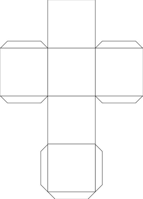 blank  cube template box templates printable  cube template