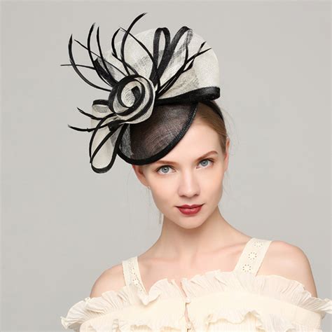 Ladies Elegant Cambric Feather With Feather Fascinators Kentucky Derby