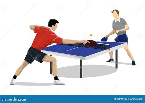 table tennis player takes  curve ball vector illustration