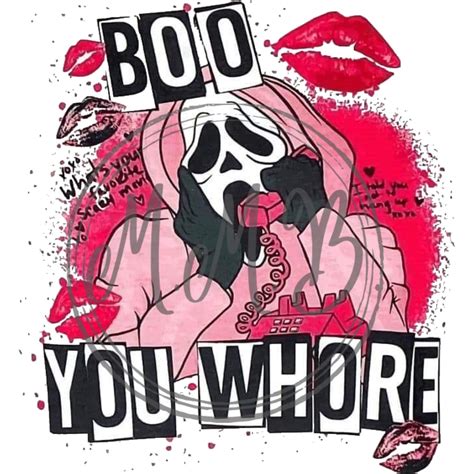 boo you whore ghostface pink sublimation instant download png etsy