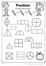 Fractions Worksheets Color Math Coloring Worksheet Kids Basic Grade Kindergarten Sheet Identify Mathematics Printable Activities Printables Maths Choose Board Au sketch template