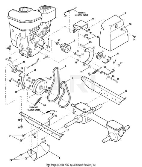 troy bilt   super bronco crt roto tiller  parts diagram  drive