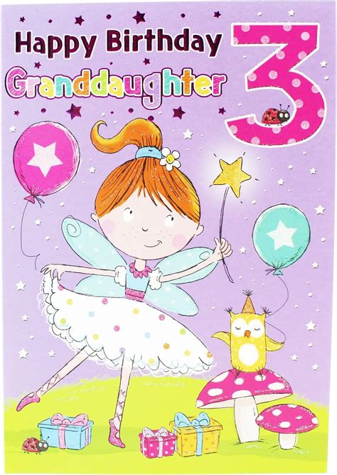 happy  birthday greeting card granddaughter kids milestone age girls