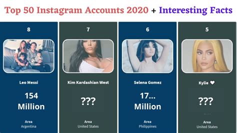Top 50 Most Followed Instagram Accounts 2020 Interesting