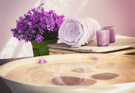 purple spa setting stock image image  foliage aroma