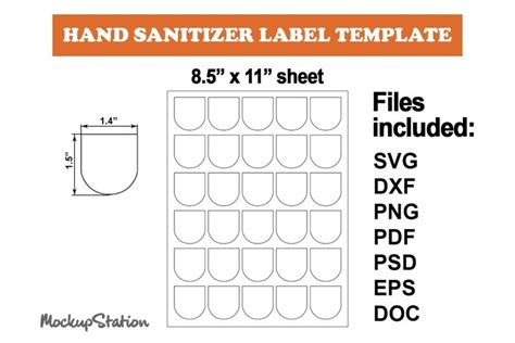 mini hand sanitizer label template svg sticker sublimation