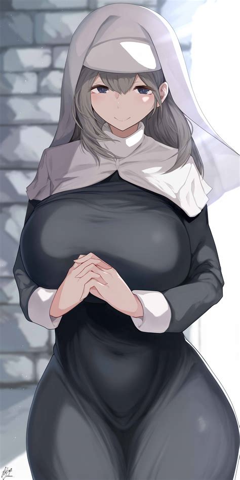 Nuns Original Characters Anime Anime Girls Nun Outfit Artwork