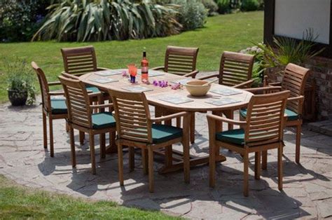 monte carlo oval teak garden furniture set humber imports