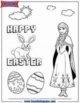 Easter Coloring Pages Princess Frozen Disney Printable Girls Ariel Anna Kids Winnie Pooh Others Happy sketch template