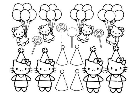 kitty happy birthday coloring pages kitty coloring birthday