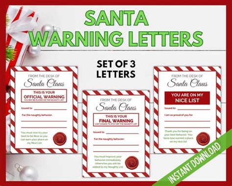 christmas letter  santa santa warning letter bad behavior warning