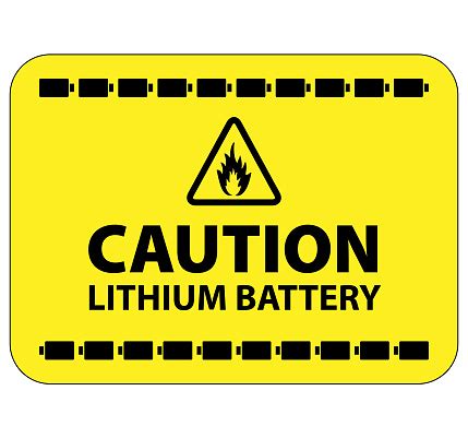 lithium battery warning label stock illustration  image