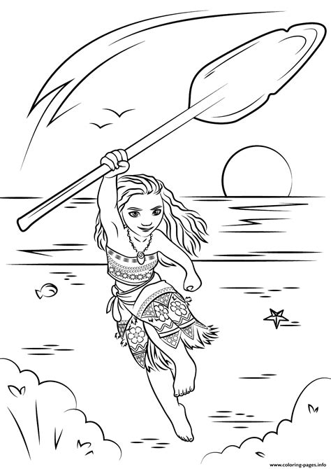 moana disney coloring page coloring home