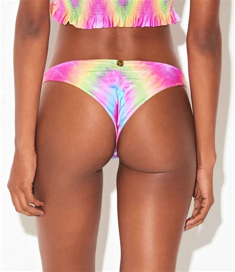 pink tie dye brazilian bikini bottom bottom tubo tie dye rainbow triya