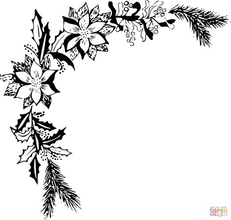 christmas border coloring page  printable coloring pages