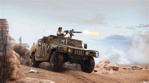 wallpaper car desert jeep minigun  minigun hmmwv screenshot military vehicle